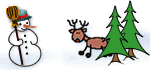 Schneemann mit Rentier Schneemann mit Rentier